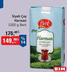 BERK SİYAH ÇAY HARMAN 1 KG fiyat ve kampanya bilgisi